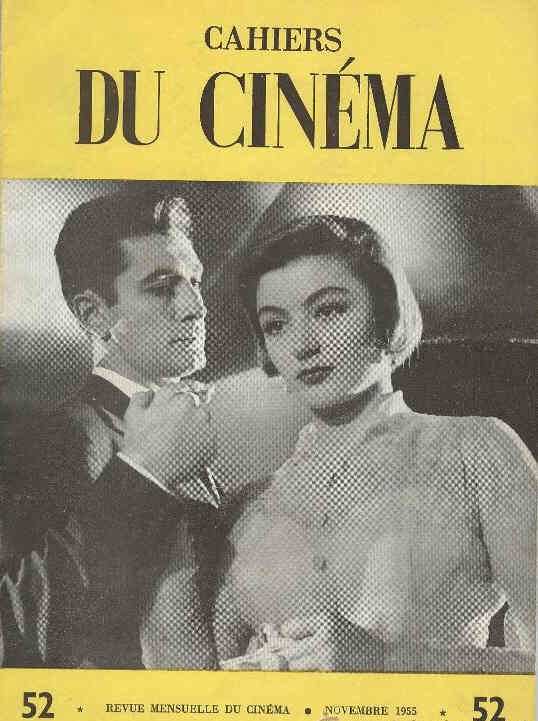 CAHIERS DU CINEMA magazine side cover Issue 52  1955