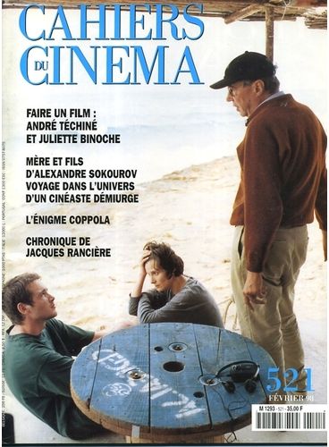CAHIERS DU CINEMA magazine side cover Issue 521 February 1998