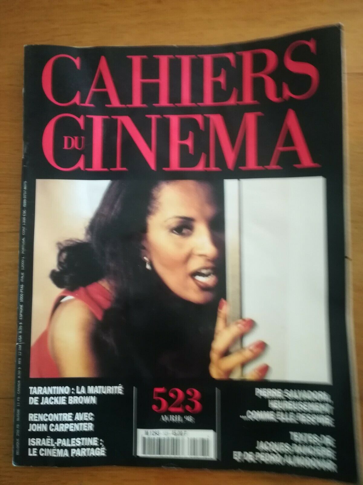 CAHIERS DU CINEMA magazine side cover Issue 523 April 1998