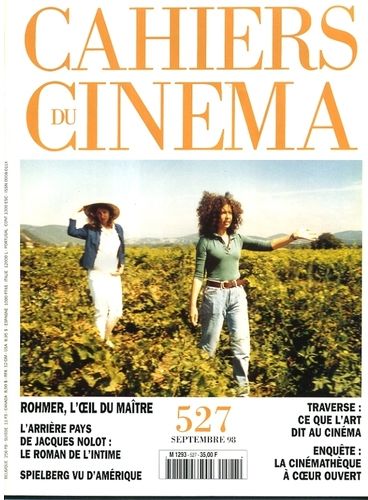 CAHIERS DU CINEMA magazine side cover Issue 527 September 1998