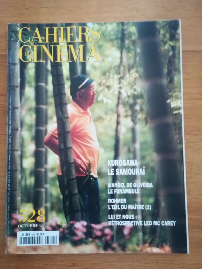 CAHIERS DU CINEMA magazine side cover Issue 528 October 1998