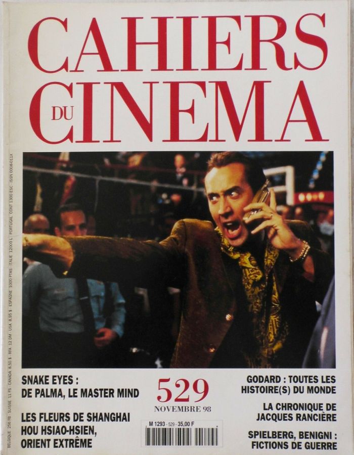 CAHIERS DU CINEMA magazine side cover Issue 529 November 1998