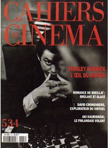 CAHIERS DU CINEMA magazine side cover Issue 534 April 1999
