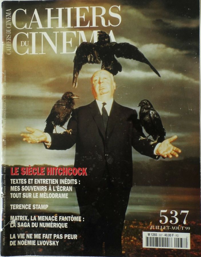 CAHIERS DU CINEMA magazine side cover Issue 537 July/August 1999