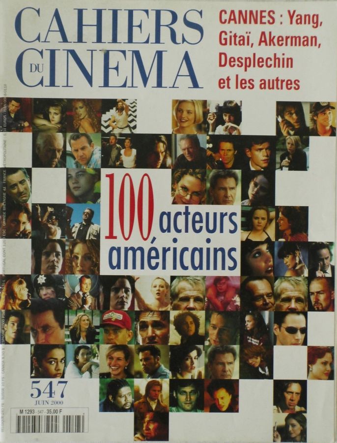 CAHIERS DU CINEMA magazine side cover Issue 547 June 2000