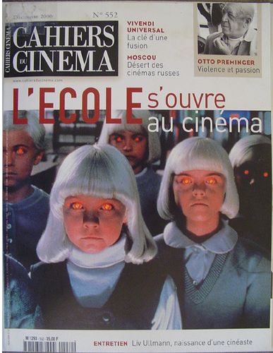 CAHIERS DU CINEMA magazine side cover Issue 552 December 2000