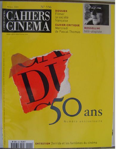 CAHIERS DU CINEMA magazine side cover Issue 556 April 2001