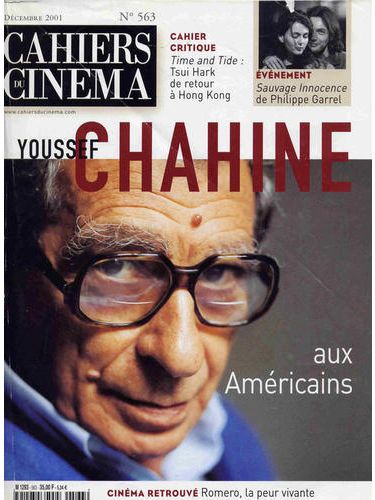 CAHIERS DU CINEMA magazine side cover Issue 563 December 2001