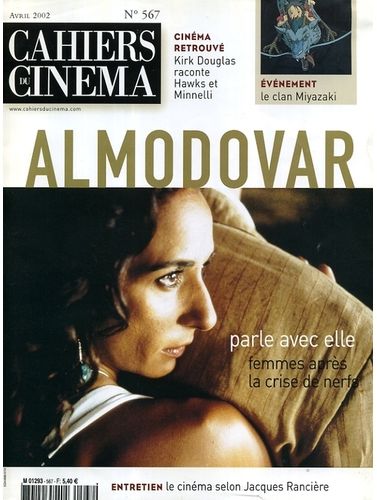 CAHIERS DU CINEMA magazine side cover Issue 567 April 2002