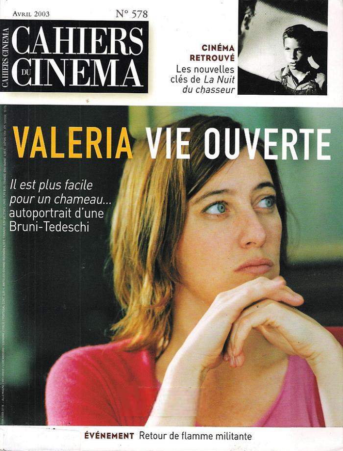CAHIERS DU CINEMA magazine side cover Issue 578 April 2003