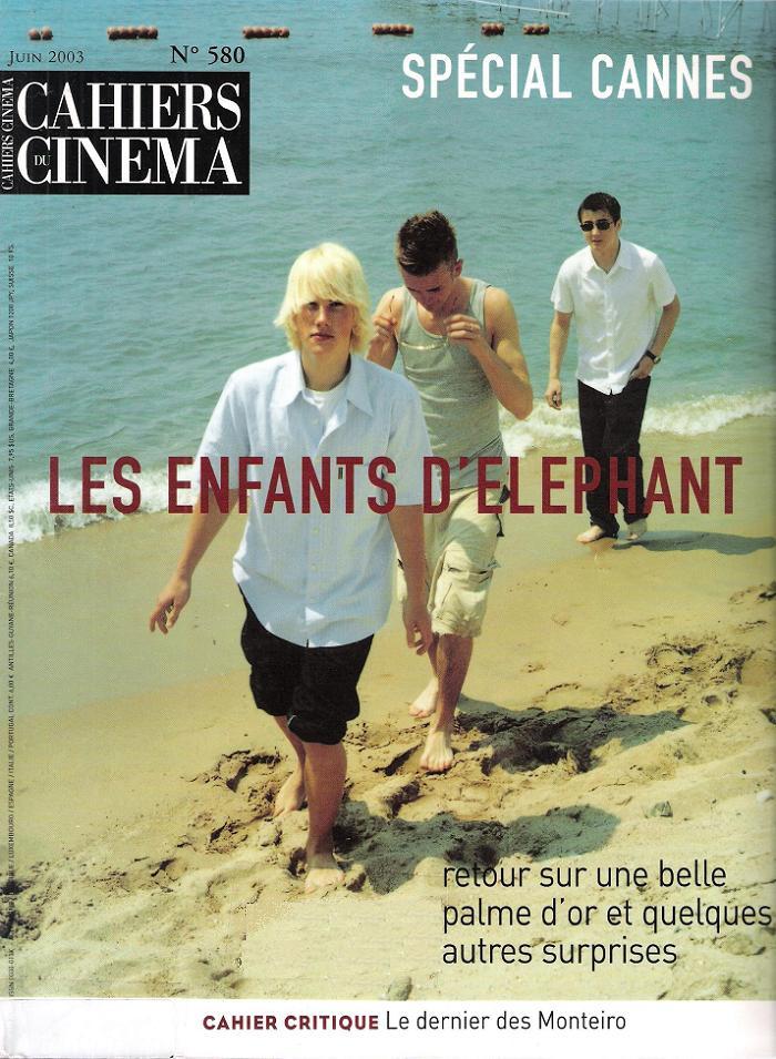 CAHIERS DU CINEMA magazine side cover Issue 580 June 2003