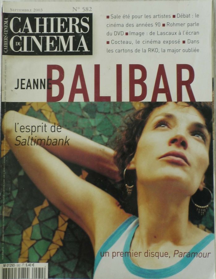 CAHIERS DU CINEMA magazine side cover Issue 582 September 2003