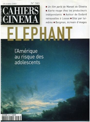CAHIERS DU CINEMA magazine side cover Issue 583 October 2003