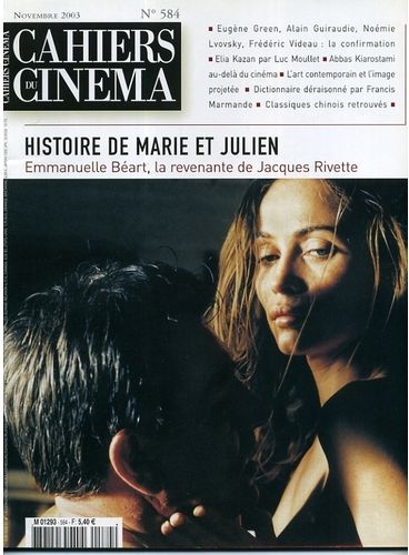 CAHIERS DU CINEMA magazine side cover Issue 584 November 2003