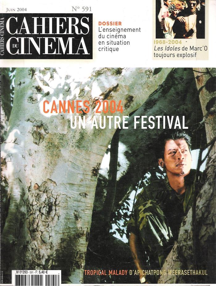 CAHIERS DU CINEMA magazine side cover Issue 591 June 2004