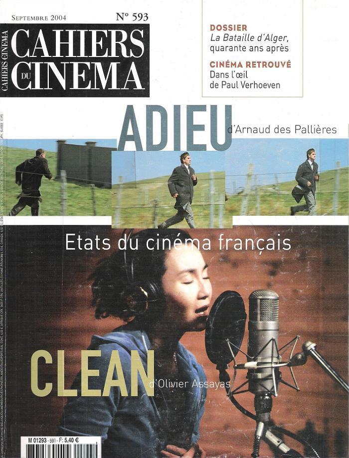 CAHIERS DU CINEMA magazine side cover Issue 593 September 2004