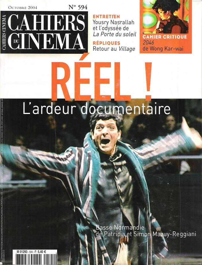 CAHIERS DU CINEMA magazine side cover Issue 594 October 2004
