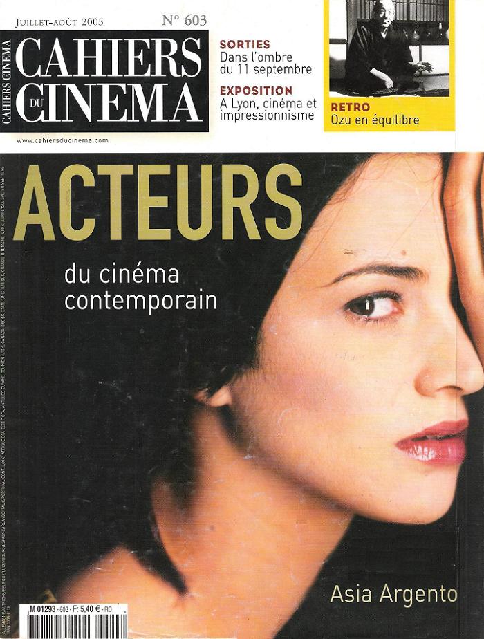 CAHIERS DU CINEMA magazine side cover Issue 603 July/August 2005