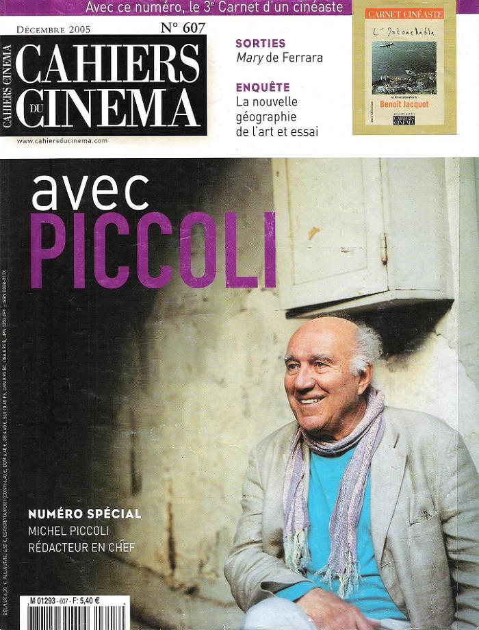 CAHIERS DU CINEMA magazine side cover Issue 607 December 2005