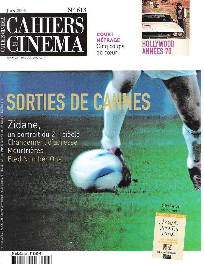 CAHIERS DU CINEMA magazine side cover Issue 613 June 2006