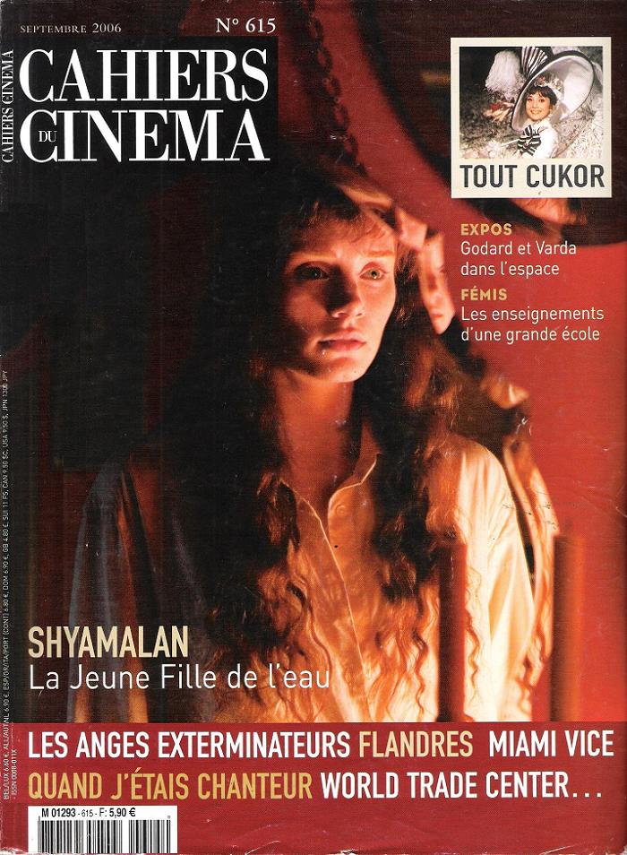 CAHIERS DU CINEMA magazine side cover Issue 615 September 2006