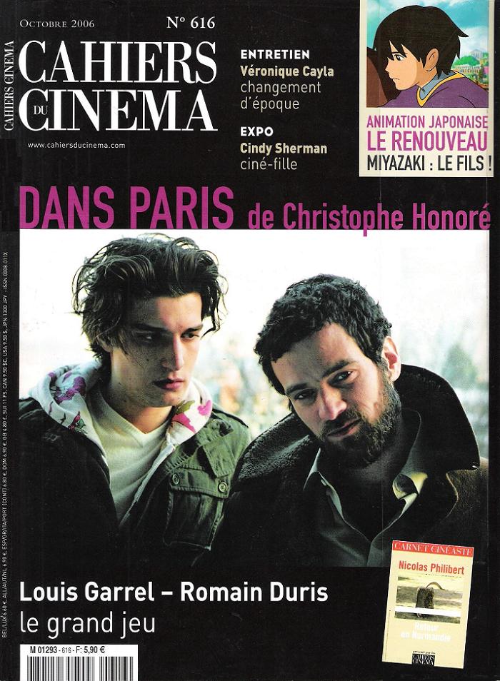CAHIERS DU CINEMA magazine side cover Issue 616 October 2006