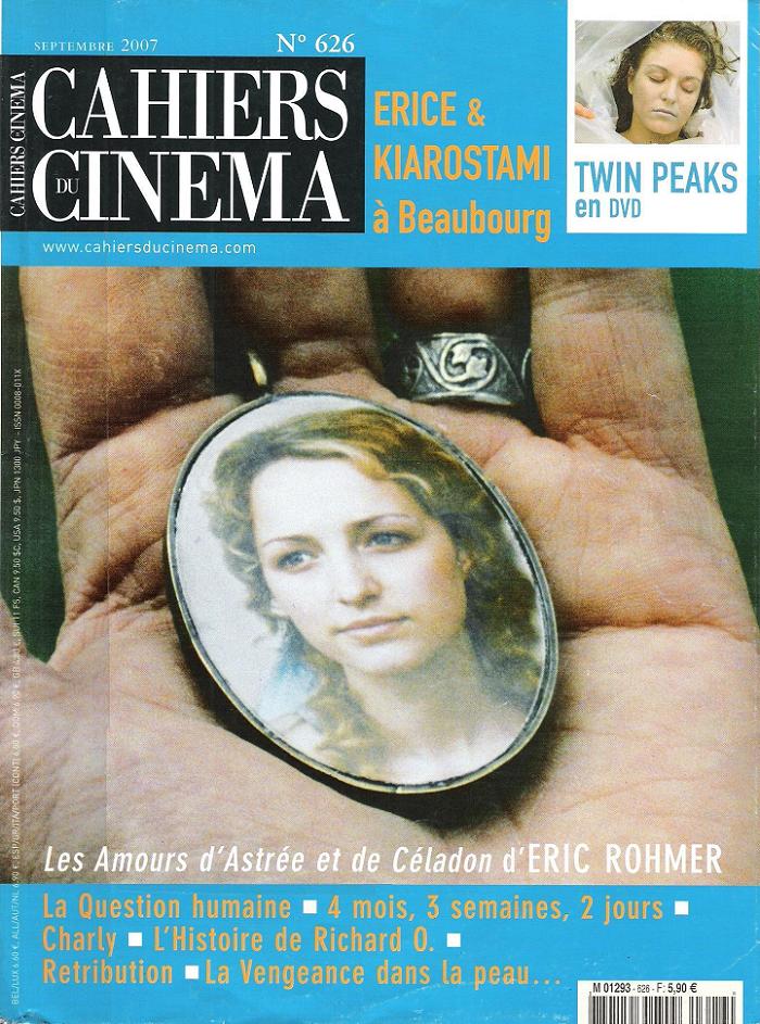 CAHIERS DU CINEMA magazine side cover Issue 626 September 2007