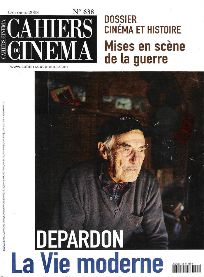 CAHIERS DU CINEMA magazine side cover Issue 638 October 2008