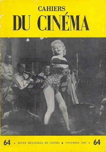 CAHIERS DU CINEMA magazine side cover Issue 64 November 1956