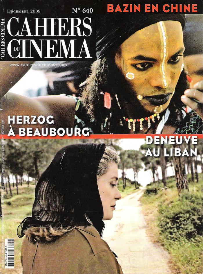 CAHIERS DU CINEMA magazine side cover Issue 640 December 2008
