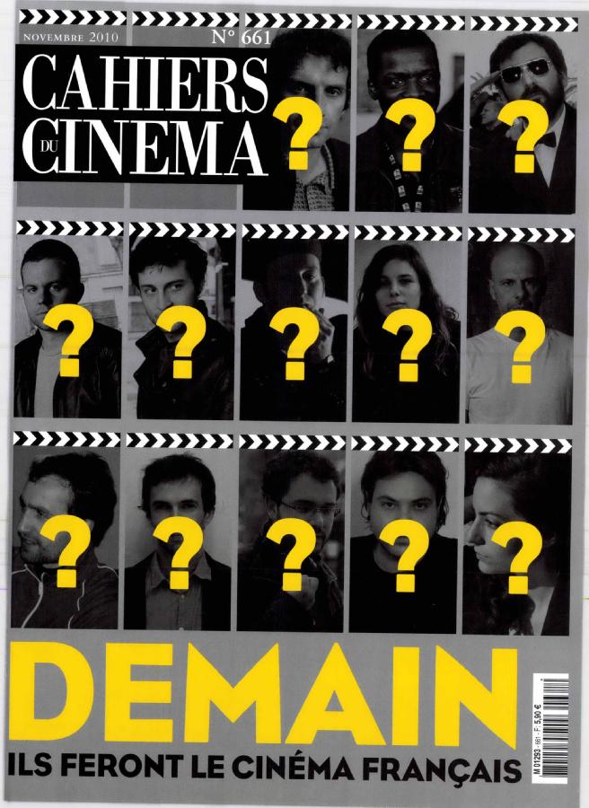 CAHIERS DU CINEMA magazine side cover Issue 661 November 2010