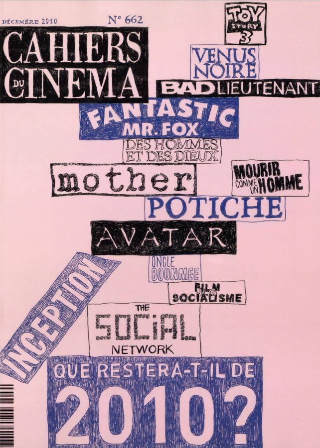 CAHIERS DU CINEMA magazine side cover Issue 662 December 2010