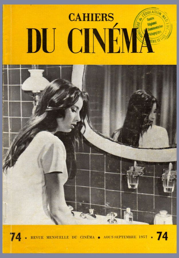 CAHIERS DU CINEMA magazine side cover Issue 74 August 1957