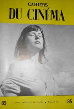 CAHIERS DU CINEMA magazine side cover Issue 85 July 1958
