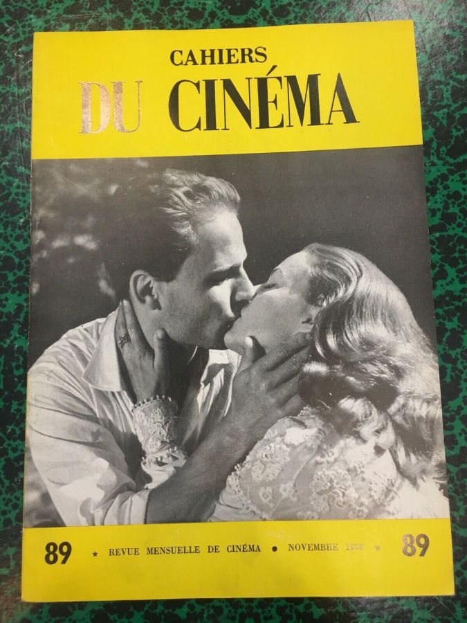 CAHIERS DU CINEMA magazine side cover Issue 89 November 1958