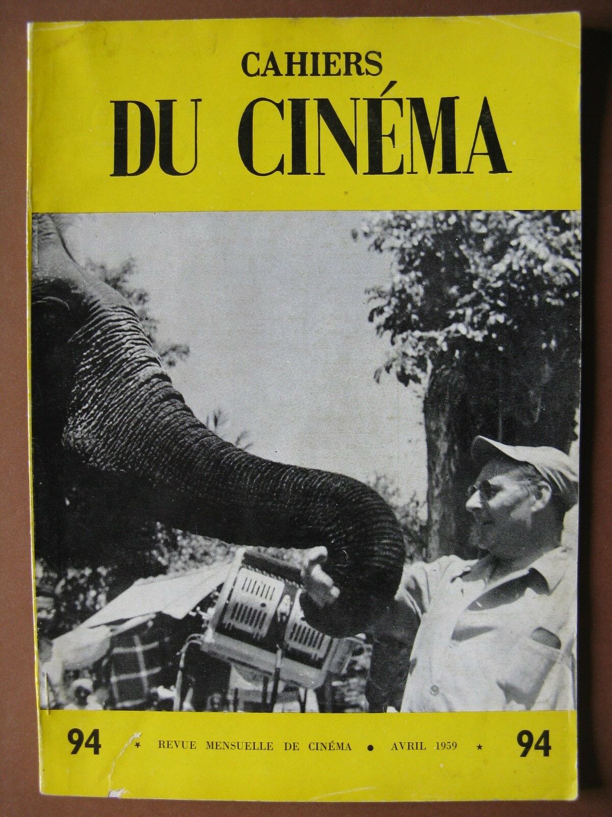 CAHIERS DU CINEMA magazine side cover Issue 94 April 1959