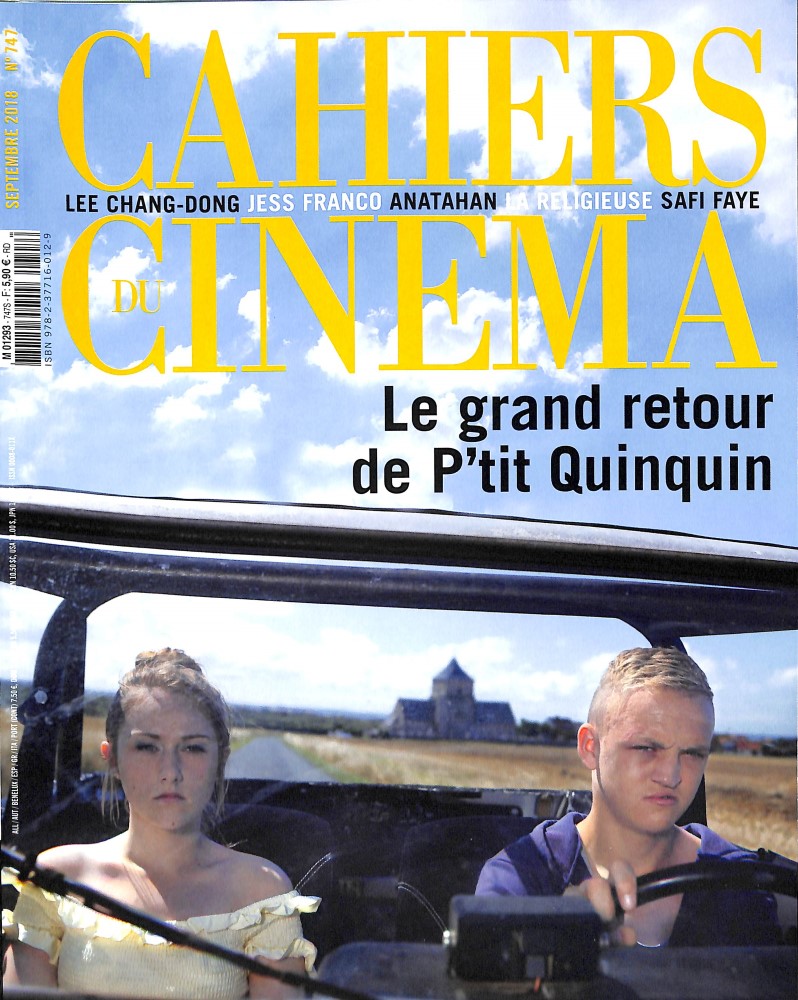 CAHIERS DU CINEMA magazine side cover Issue 747  September 2018