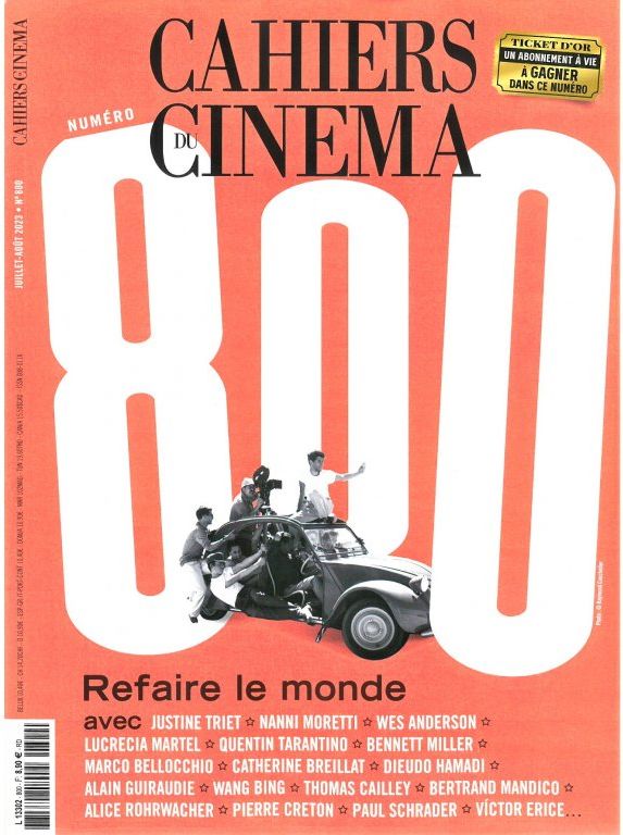 CAHIERS DU CINEMA magazine side cover Issue 800  July/August 2023