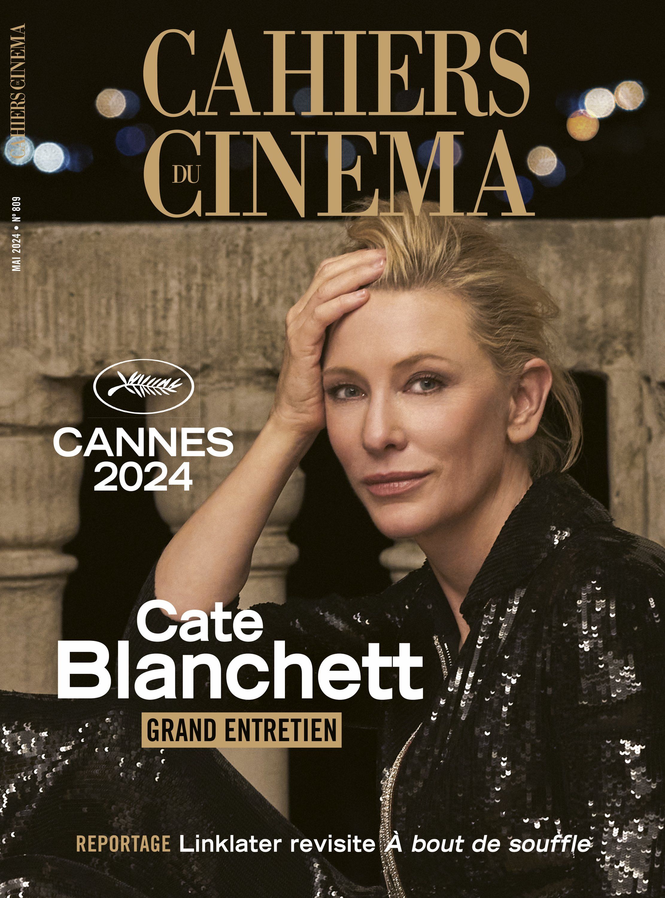 CAHIERS DU CINEMA magazine side cover Issue 809  May 2024