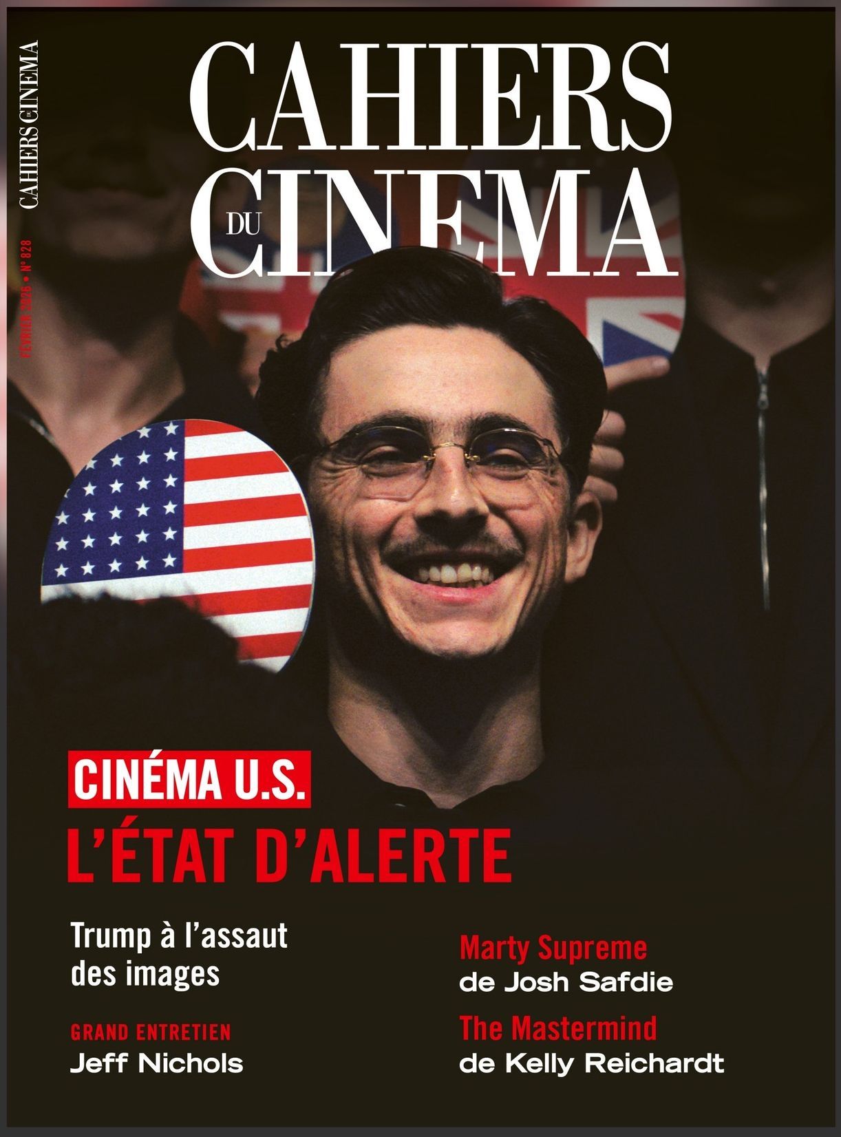 CAHIERS DU CINEMA magazine side cover Issue 828  February 2026