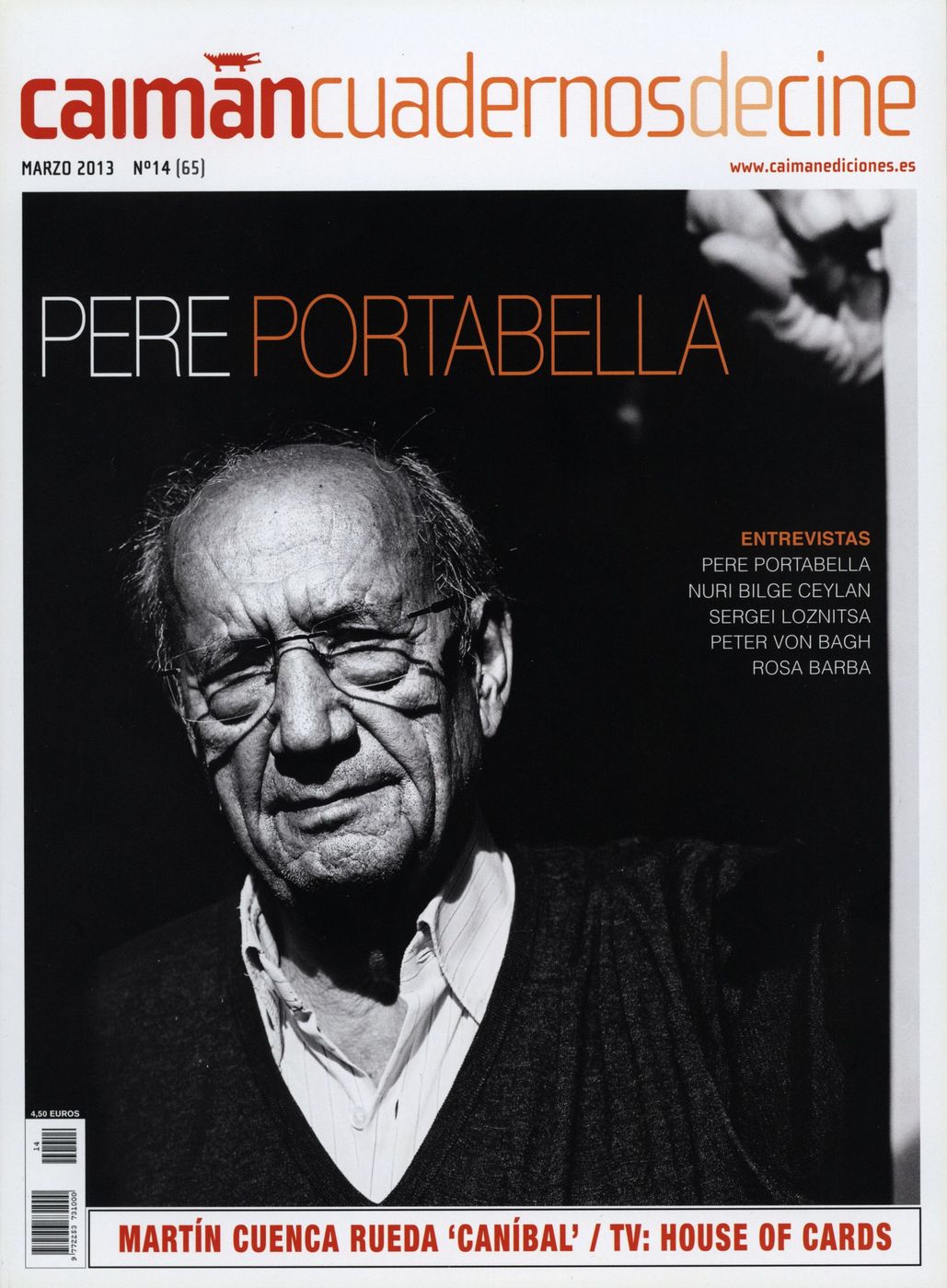 CAIMAN CUADERNOS DE CINE magazine side cover Issue 65 March 2013