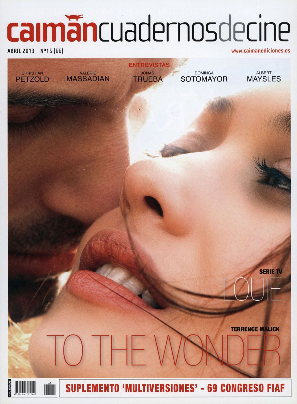 CAIMAN CUADERNOS DE CINE magazine side cover Issue 66 April 2013