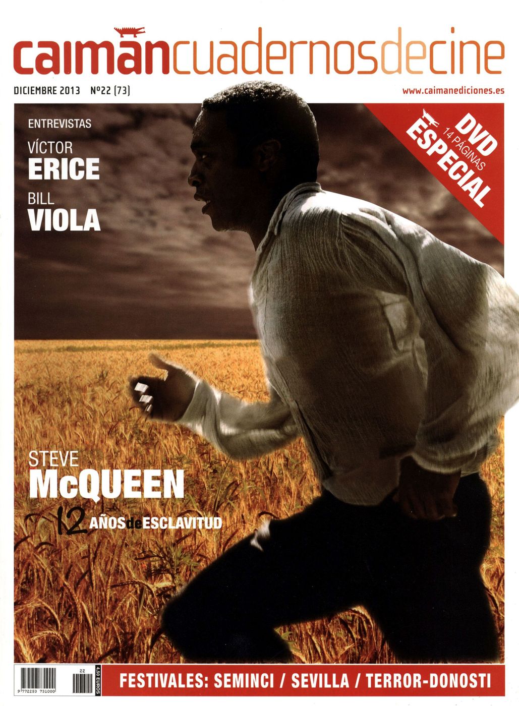 CAIMAN CUADERNOS DE CINE magazine side cover Issue 73 December 2013