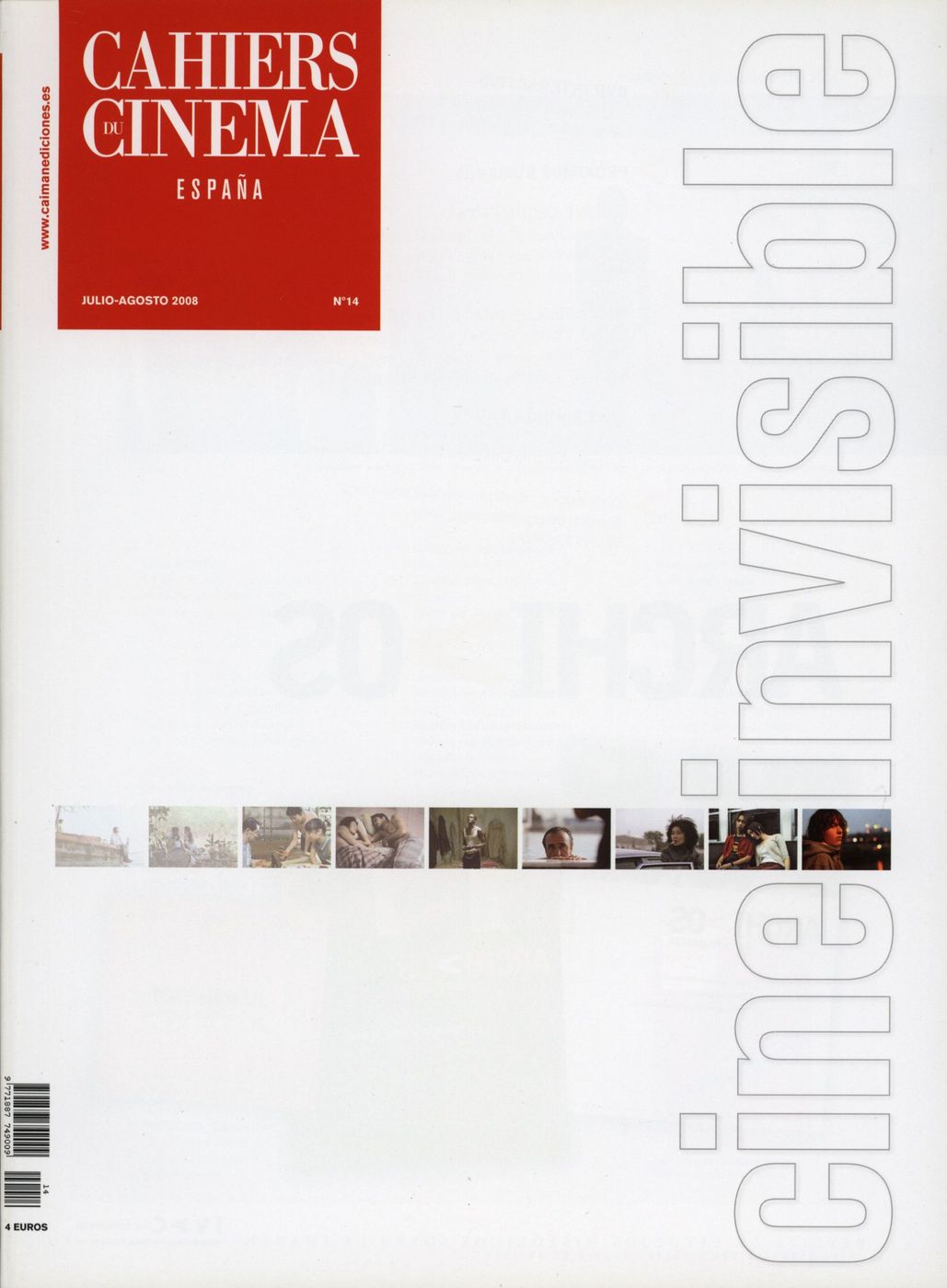 CAIMAN CUADERNOS DE CINE magazine side cover Issue 14 July/August 2008