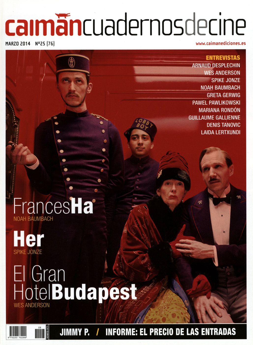 CAIMAN CUADERNOS DE CINE magazine side cover Issue 76 March 2014