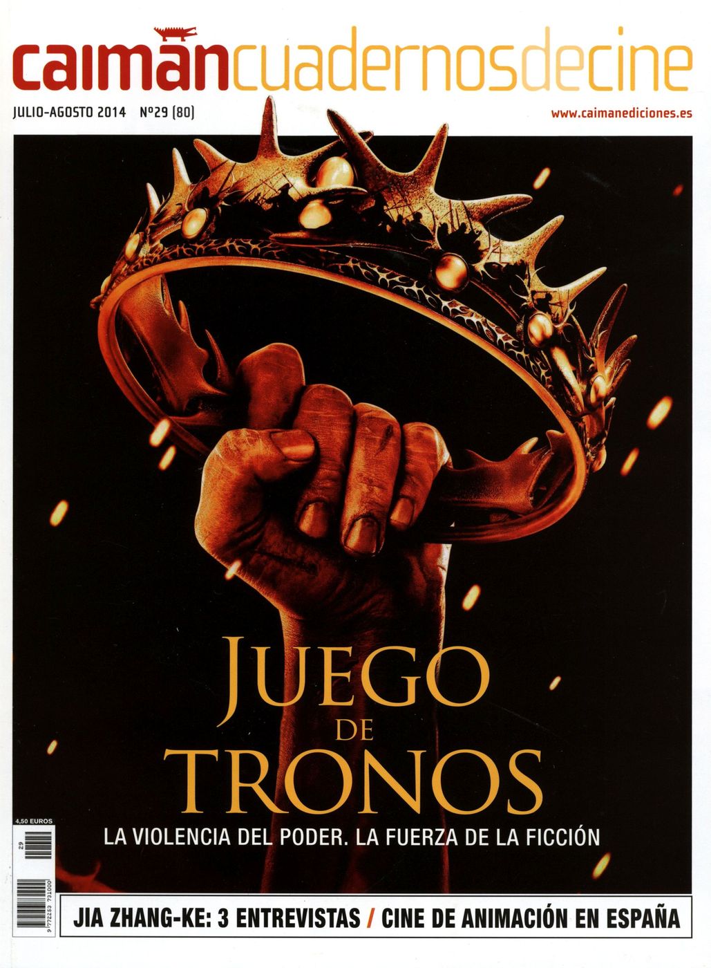 CAIMAN CUADERNOS DE CINE magazine side cover Issue 80 July/August 2014