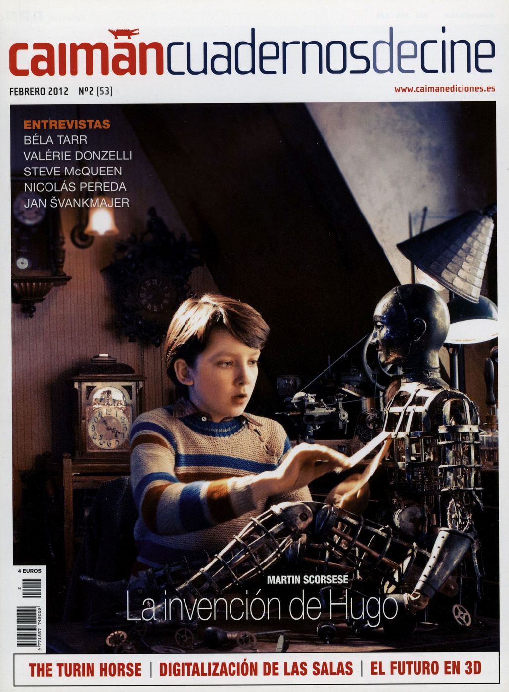 CAIMAN CUADERNOS DE CINE magazine side cover Issue 53 February 2012