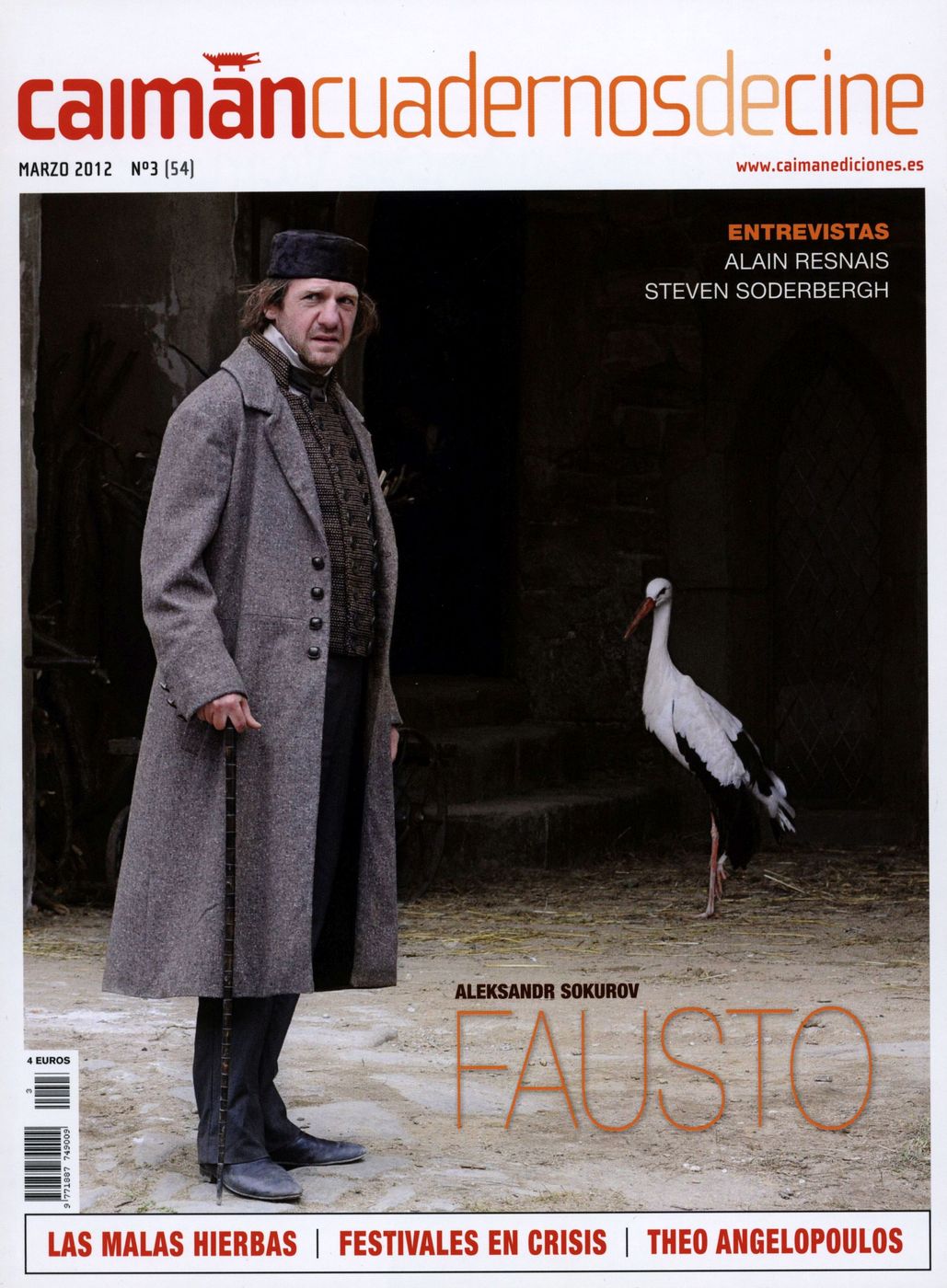 CAIMAN CUADERNOS DE CINE magazine side cover Issue 54 March 2012