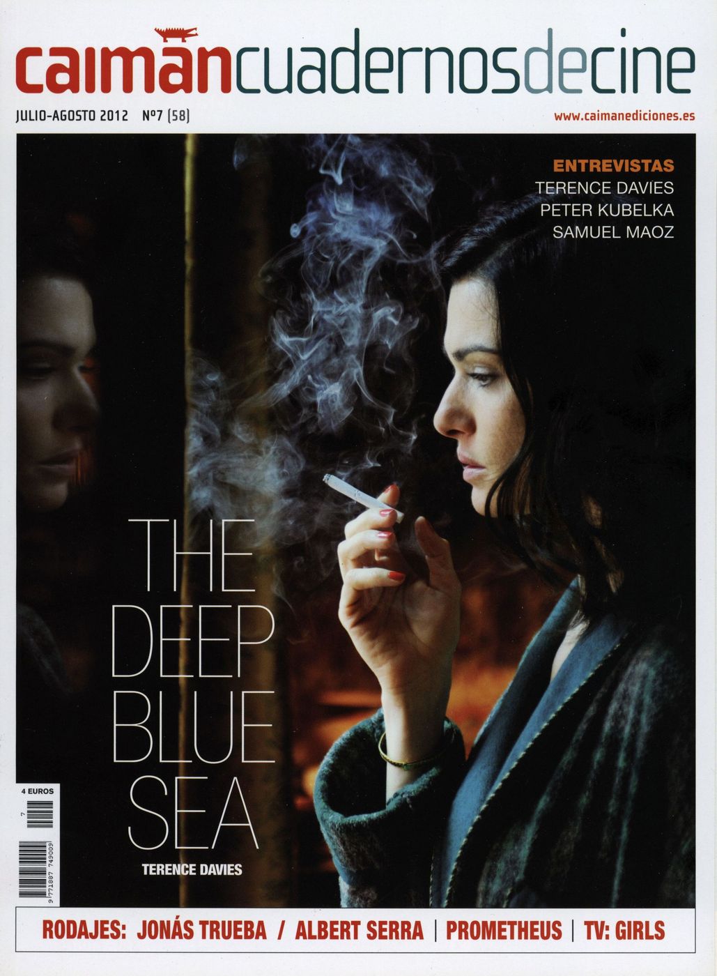 CAIMAN CUADERNOS DE CINE magazine side cover Issue 58 July/August 2012
