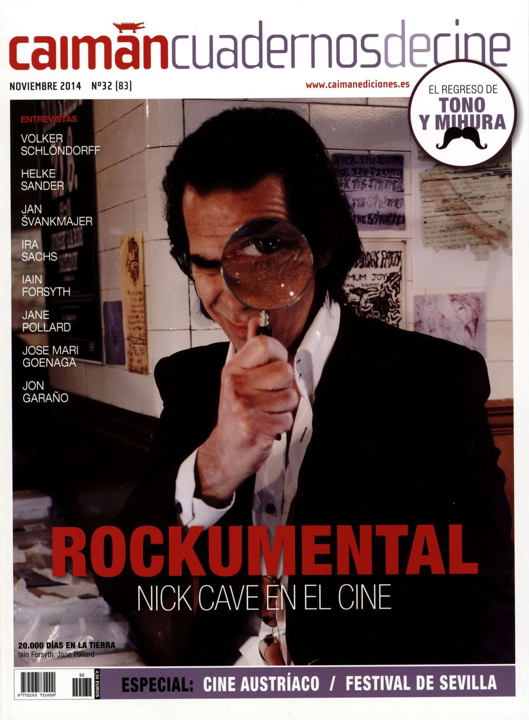 CAIMAN CUADERNOS DE CINE magazine side cover Issue 83 November 2014